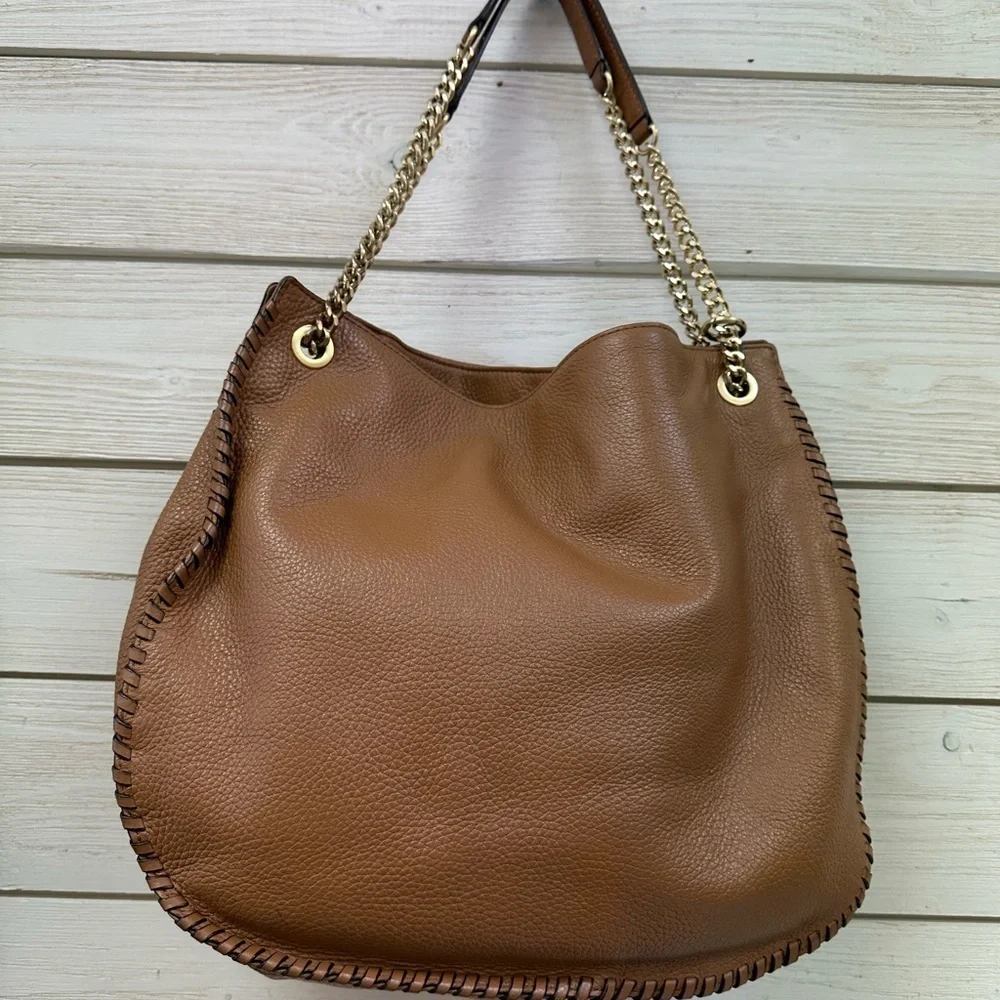 Michael Kors Whipstitch Leather Shoulder Bag